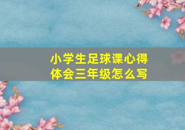 小学生足球课心得体会三年级怎么写