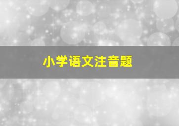 小学语文注音题