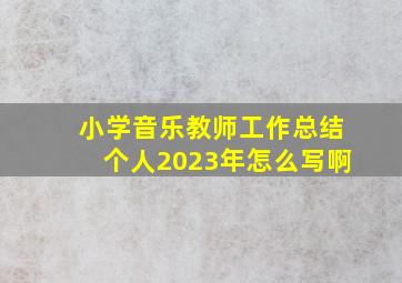 小学音乐教师工作总结个人2023年怎么写啊