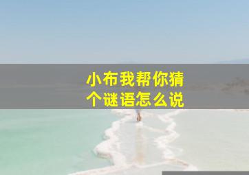 小布我帮你猜个谜语怎么说