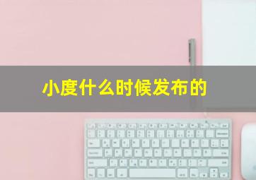 小度什么时候发布的