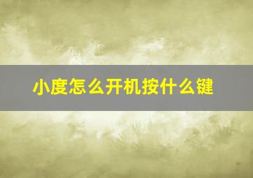 小度怎么开机按什么键