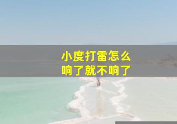 小度打雷怎么响了就不响了