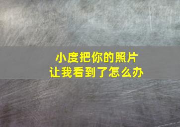 小度把你的照片让我看到了怎么办