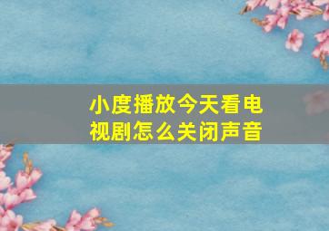 小度播放今天看电视剧怎么关闭声音