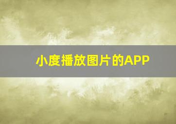 小度播放图片的APP