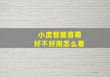 小度智能音箱好不好用怎么看