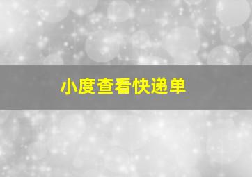 小度查看快递单