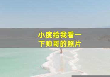 小度给我看一下帅哥的照片