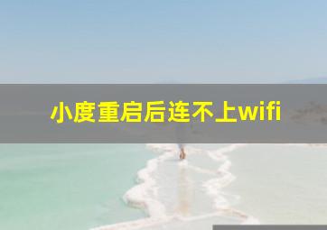 小度重启后连不上wifi