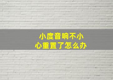 小度音响不小心重置了怎么办