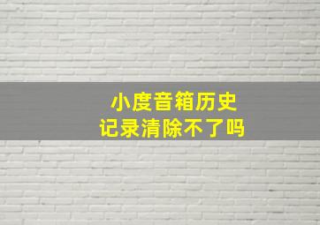 小度音箱历史记录清除不了吗