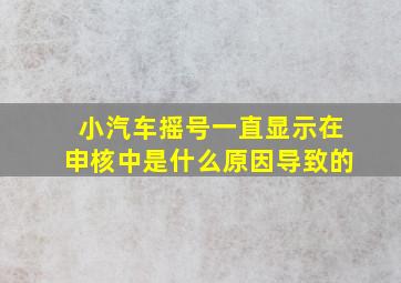 小汽车摇号一直显示在申核中是什么原因导致的