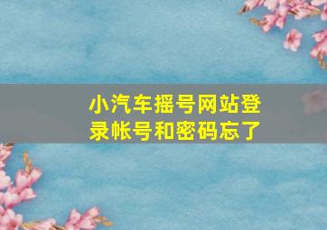 小汽车摇号网站登录帐号和密码忘了