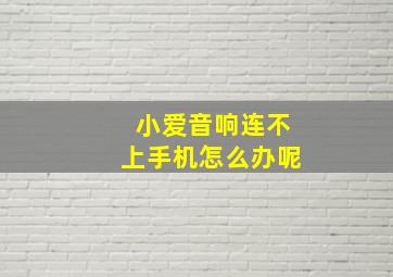 小爱音响连不上手机怎么办呢