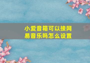 小爱音箱可以接网易音乐吗怎么设置