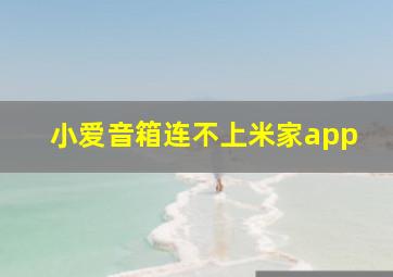 小爱音箱连不上米家app