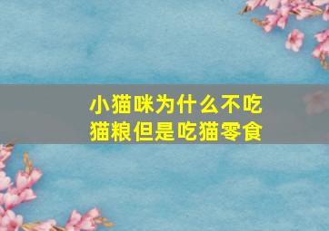 小猫咪为什么不吃猫粮但是吃猫零食