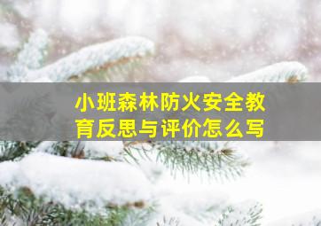 小班森林防火安全教育反思与评价怎么写