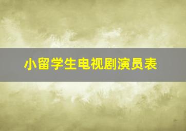 小留学生电视剧演员表