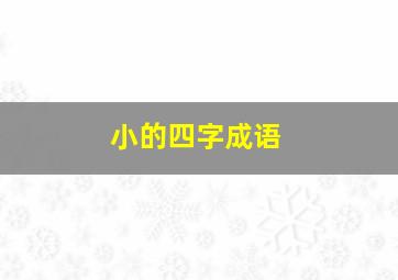 小的四字成语