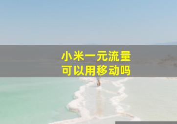 小米一元流量可以用移动吗