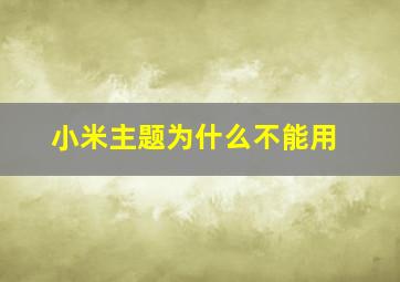 小米主题为什么不能用