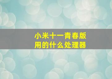 小米十一青春版用的什么处理器