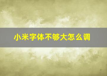 小米字体不够大怎么调