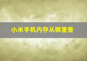 小米手机内存从哪里查