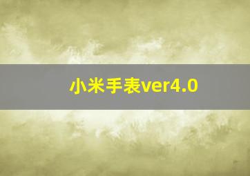 小米手表ver4.0