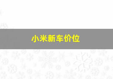 小米新车价位