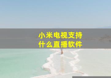 小米电视支持什么直播软件