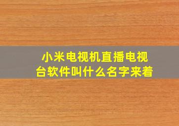 小米电视机直播电视台软件叫什么名字来着