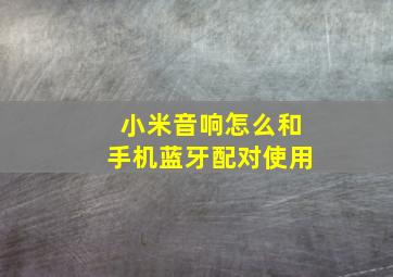 小米音响怎么和手机蓝牙配对使用