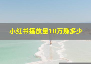 小红书播放量10万赚多少