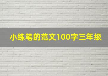 小练笔的范文100字三年级