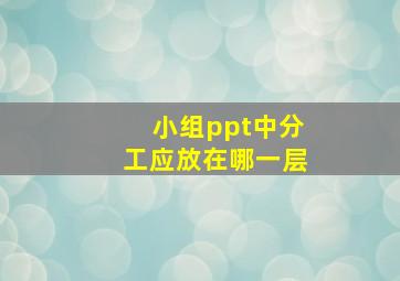 小组ppt中分工应放在哪一层