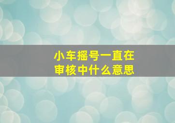 小车摇号一直在审核中什么意思