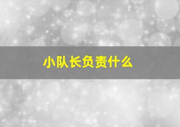 小队长负责什么