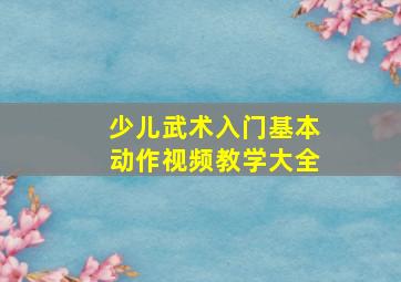 少儿武术入门基本动作视频教学大全