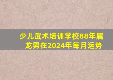 少儿武术培训学校88年属龙男在2024年每月运势