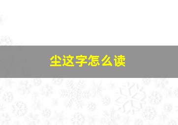 尘这字怎么读