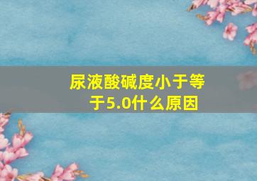 尿液酸碱度小于等于5.0什么原因