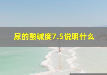 尿的酸碱度7.5说明什么