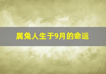 属兔人生于9月的命运