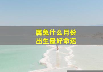 属兔什么月份出生最好命运