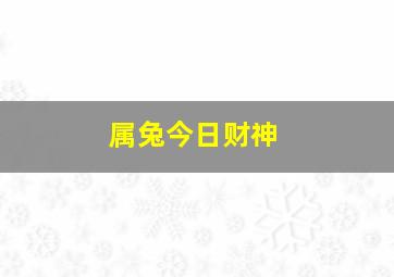 属兔今日财神