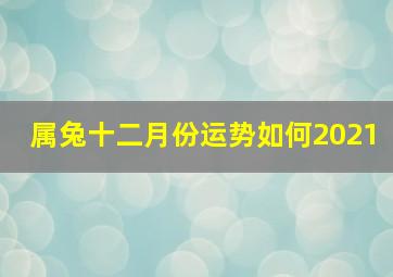 属兔十二月份运势如何2021