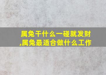 属兔干什么一碰就发财,属兔最适合做什么工作